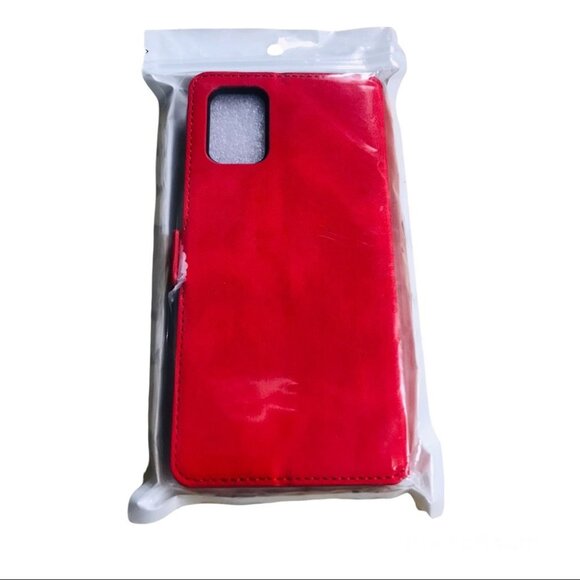 Samsung A71 LR Red Leather case flip kickstand ID holder wallet - Picture 7 of 7